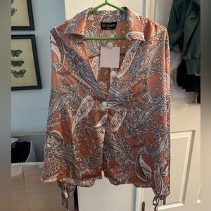 Kittenish Terracotta Paisley Blouse